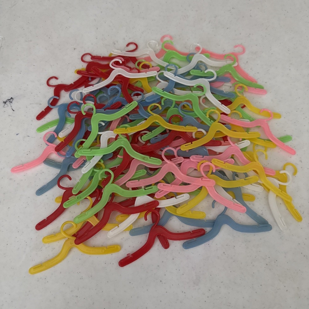 Lot of 100 + Vintage‎ 1960's 1970's Barbie Doll Clothing Plastic Hangers